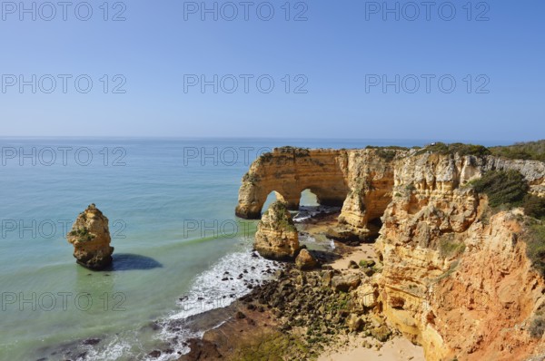 Rock formations on the coast, Praia da Marinha, Algarve, Portugal