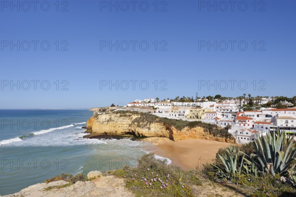 Coast and town view, Carvoeiro, Algarve, Portugal