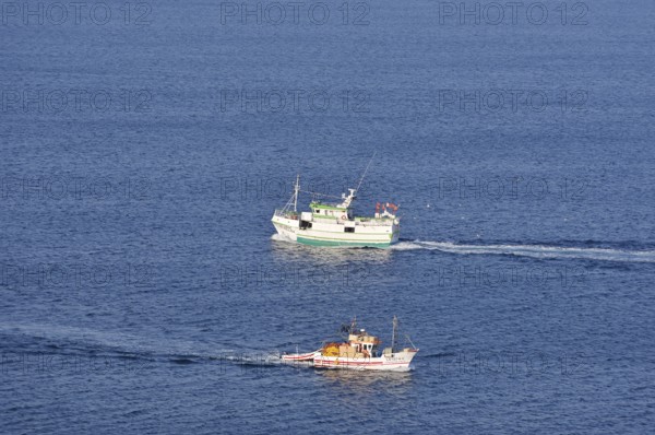 Fishing boats on the sea, Lagos, Algarve, Portugal