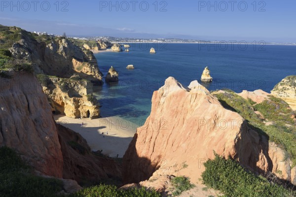 Beach and rocky coast, Praia do Camilo, Lagos, Algarve, Portugal