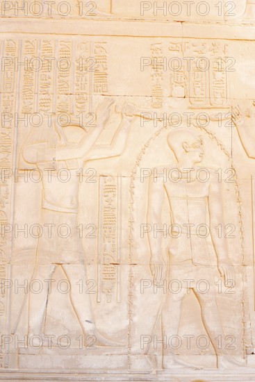 Relief on the double temple of Kom Ombo, Kom Ombo, Egypt