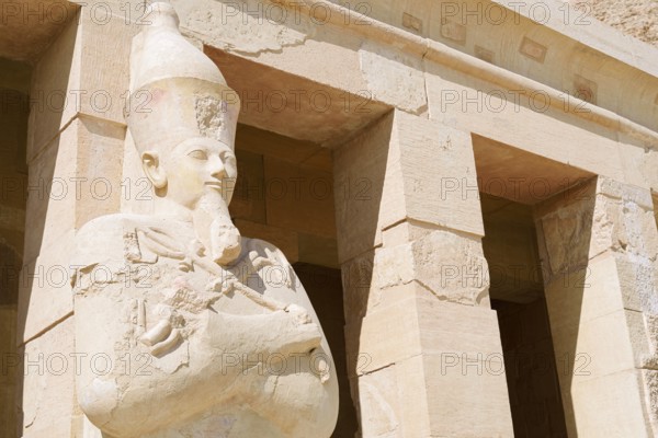 Osiris Pillar at the Temple of Hatshepsut, Mortuary Temple of Hatshepsut, Deir el-Bahari, Thebes, Luxor, Egypt