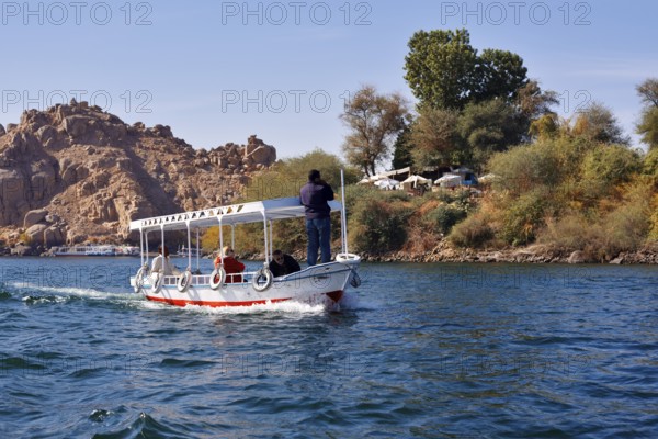 Excursion boat on Lake Nasser, Aswan, Egypt