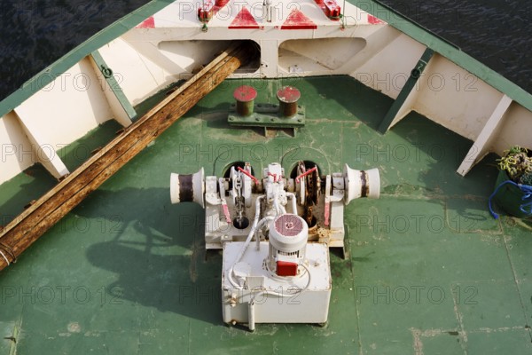 Anchor winch from a Nile cruise ship, Esna, Egypt