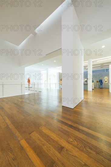 Open interior with wooden floor and modern architectural elements, Frieder Burda Museum, Baden Baden, Germany