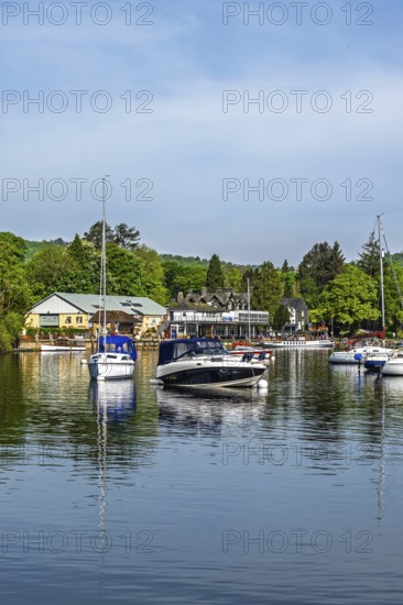 Boats on Windermere Lake, Fell Foot Park, Lake District, Cumbria, England, United Kingdom