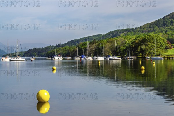 Boats on Windermere Lake, Fell Foot Park, Lake District, Cumbria, England, United Kingdom