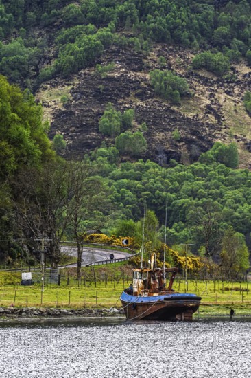 Boats on Invershiel, Loch Duich, Scotland, UK