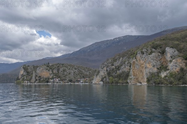 Town on the shores of Lake Ohrid, the second largest lake on the Balkan Peninsula, Unesco World Heritage Site, Balkans, North Macedonia