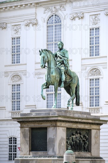 Emperor Joseph Monument in front of the Austrian National Library on Josefsplatz in the Vienna Hofburg Imperial Palace, Vienna, Austria