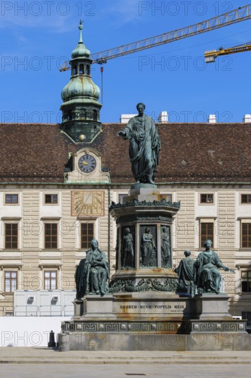 Emperor Franz Monument designed by Pompeo Marchesi in the inner courtyard of the Vienna Hofburg Imperial Palace, Vienna, Austria