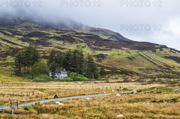 Farms over Loch Slapin, Isle of Skye, Scotland, UK