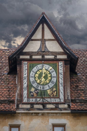 Sundial from 1570 from Bebenhausen Castle and Monastery, Bebenhausen district of Tübingen, Baden-Württemberg, Germany