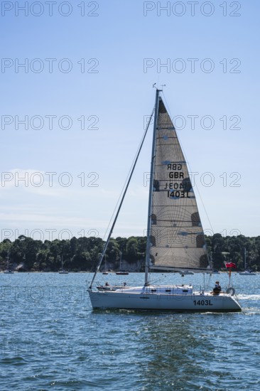 Boats on seaside in Poole, Dorset, England, United Kingdom