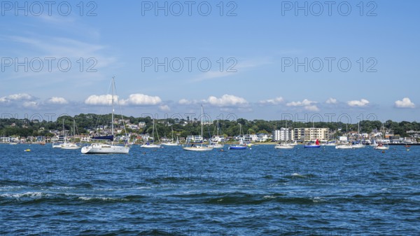 Boats on seaside in Poole, Dorset, England, United Kingdom