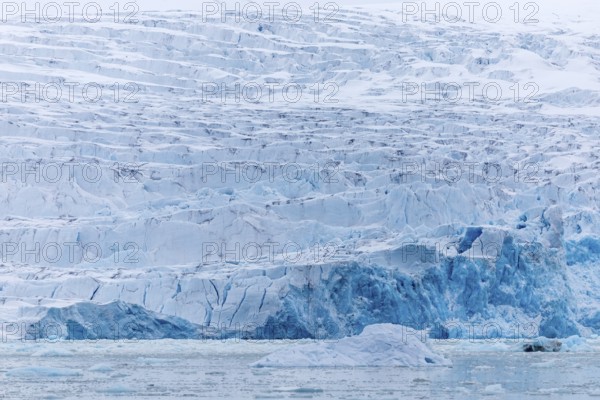 Glacier tongue, sea, Smeerenburgbreen, Spitsbergen, Svalbard