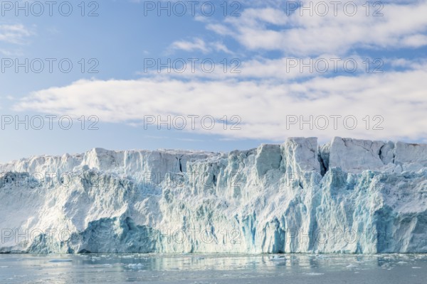 Glacier tongue, ice, bay, sky, Lillienhöökbreen, Spitsbergen, Svalbard