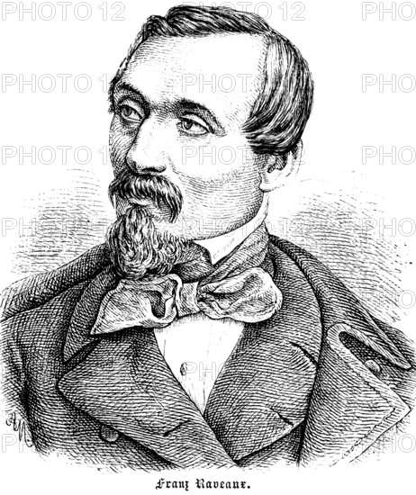 Franz Raveaux, member of the Frankfurt National Assembly and the Reichsregentschaft in 1849, supporter of the working class, portrait, Prussia, historical illustration 1896