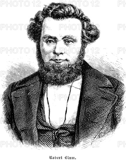 Robert Blum, German politician and writer, portrait, Prussia, historical illustration 1896