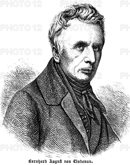 Bernhard August von Lindenau, lawyer, minister, member of the Frankfurt National Assembly, Prussia, portrait, historical illustration 1896