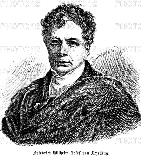 Friedrich Wilhelm Josef von Schelling, philosopher, anthropologist, German Idealism, natural philosophy, portrait, Prussia, historical illustration 1896
