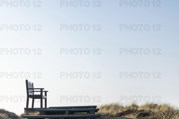 Bench by the sea, Wenningstedt-Braderup, North Sea, Schleswig-Holstein
