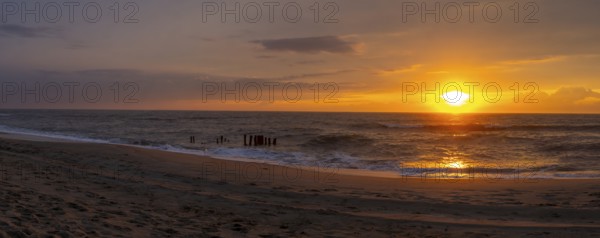 Sunset by the sea, North Sea, Rantum, Sylt, Schleswig-Holstein