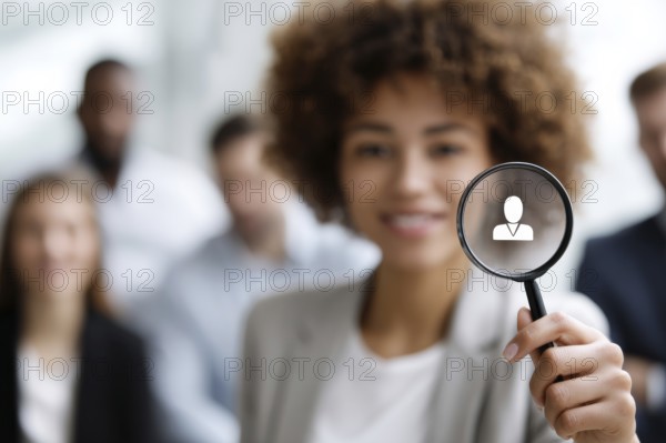 Concept of a brain hunter human resources in search of talented professionals for corporate office job, AI generated