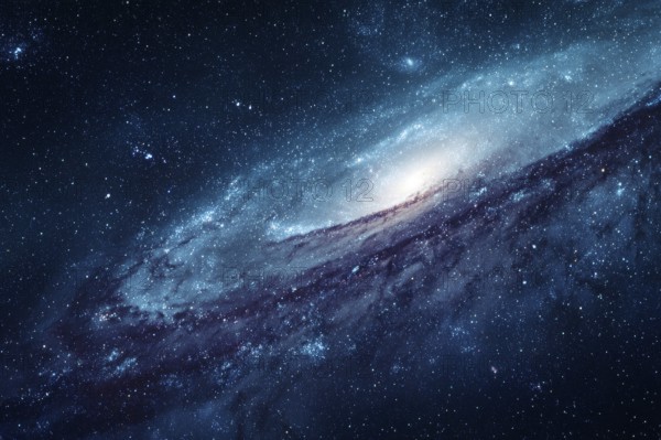 Collage of galaxies nebulas and cosmos space, AI generated