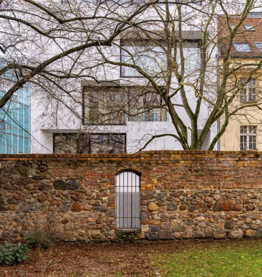 Old Berlin city wall in Waisenstraße, Berlin, Germany