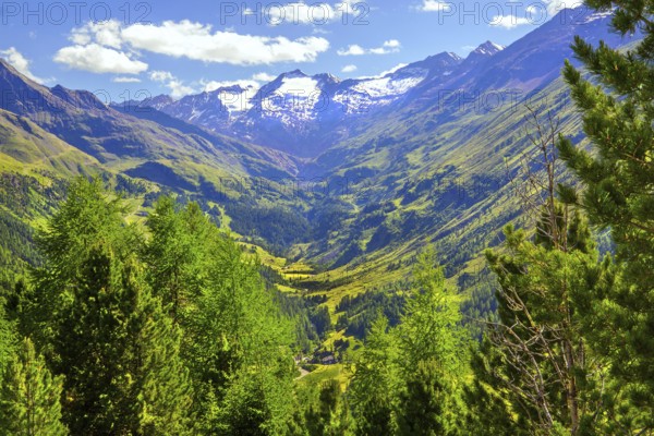 Valley head with the Gurgler Ferner, Hochgurgl, Ötztal, Ötztal Alps, Tyrol, Austria