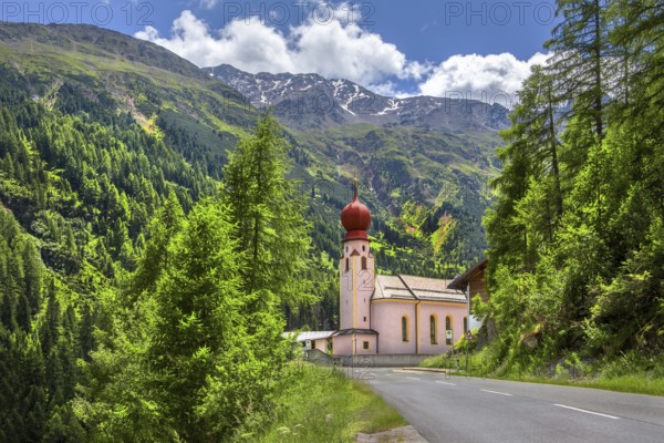 Church of the Holy Cross, Holy Cross, Venter Tal, side valley of the Ötztal, Ötztal Alps, Tyrol, Austria