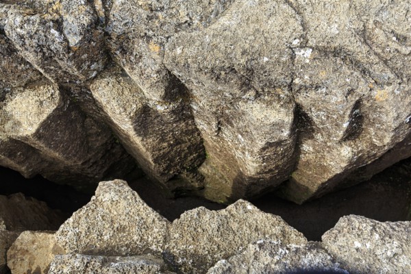 Crevice, view downwards, fault zone, rift valley, Thingvellir National Park, Golden Circle, Sudurland, Iceland