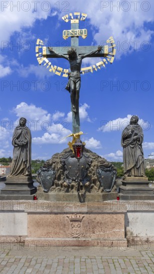 Czech, Charles Bridge on Vlatva connecting Prague Castle Lesser Quarter and Old Town