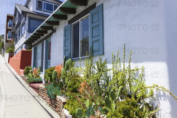 Scenic colorful streets of Avalon in Catalina Island in California, USA