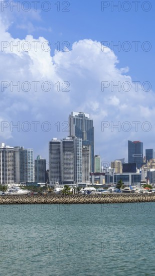 Panoramic view of skyline of Panama City downtown and financial center