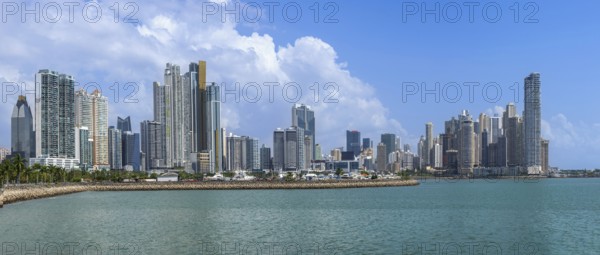 Panoramic view of skyline of Panama City downtown and financial center