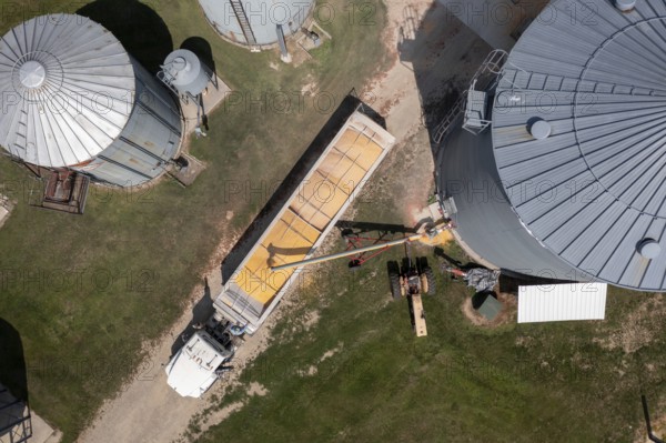Martin, Michigan - Corn is loaded onto a truck from grain storage bins in west Michigan