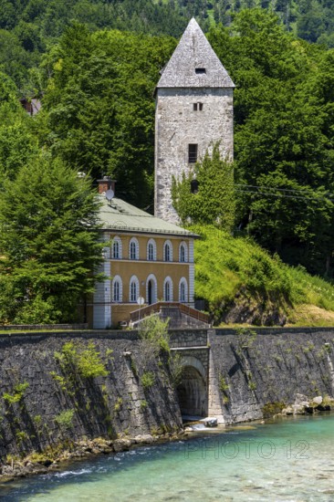 The Berchtesgadener Ache in Marktschellenberg, Bavaria, Germany