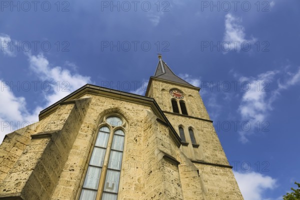 St. Martinus, catholic church, place of worship, sacral building, church tower, clock, cross, religious building, Dotternhausen, Zollernalbkreis, Baden-Württemberg, Germany