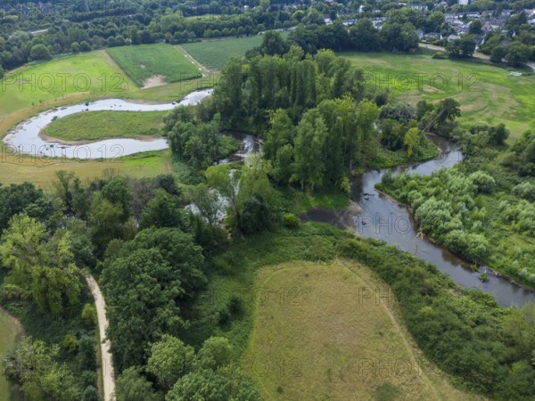 Renaturalised Erft near Neuss, North Rhine-Westphalia, Germany