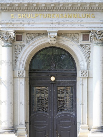 Entrance door, Sculpture Collection, State Art Collection, Semper Building, Zwinger, Dresden, Germany