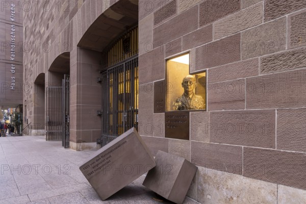 Memorial to the Christian politician and resistance fighter Eugen Bolz. St. Eberhard Cathedral. Stuttgart, Baden-Württemberg, Germany