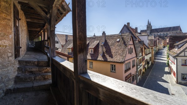 City wall, Rothenburg ob der Tauber, middle Franconia, Bavaria, Germany