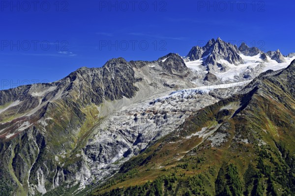 Glacier du Tour behind Aiguilles du Tour, Chamonix-Mont-Blanc, Haute-Savoie, France