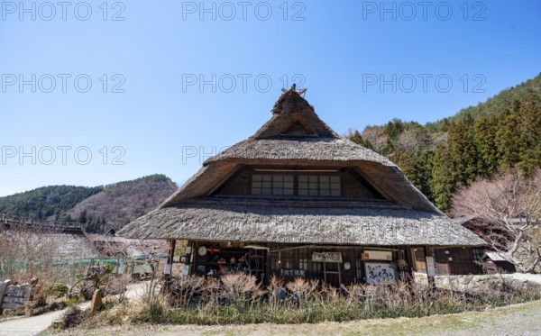 Iyashinosato open-air museum, old Japanese village with traditional houses, Fujikawaguchiko, Saiko, Japan