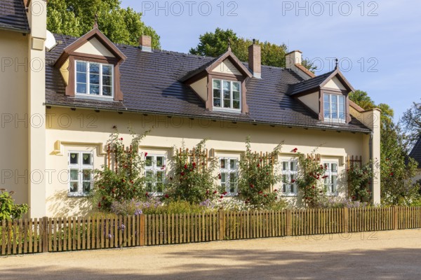 Schlossvorwerk Muskau in Muskauer Park, UNESCO World Heritage Site, Bad Muskau, Upper Lusatia, Saxony, Germany