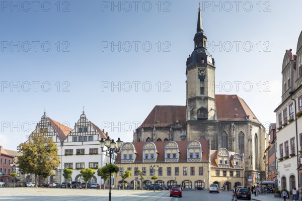 Market Square with St. Wenzel City Church, Naumburg (Saale), Saxony-Anhalt, Germany