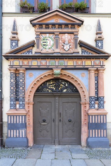 Renaissance portal at Naumburg City Hall (Saale), Saxony-Anhalt, Germany