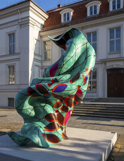 Yinka Shonibare, steel reinforcement with hand-painted fibreglass heart casting, artwork in front of the PalaisPopulaire, former Prinzenpalais Unter den Linden, Berlin, Germany